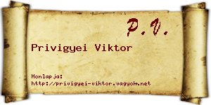 Privigyei Viktor névjegykártya